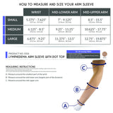 Truform Lymphedema Compression Arm Sleeve, 20-30 mmHg Post Mastectomy Support, Dot Top Grip Band, Beige, Medium