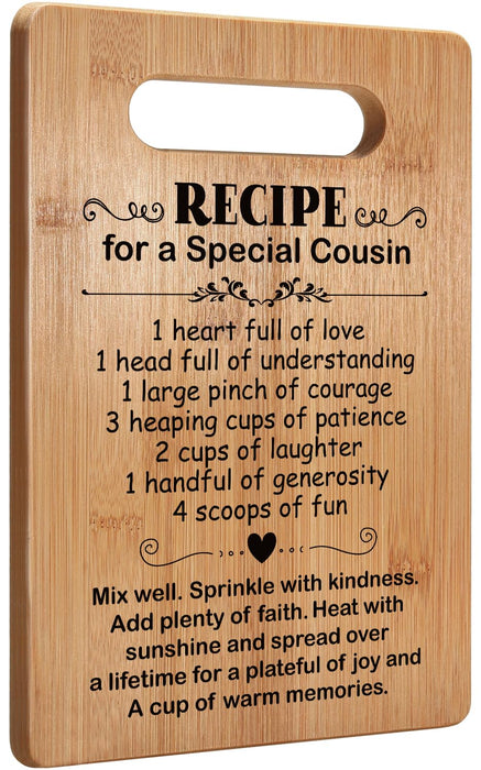 Popular Cousin Gifts for Women, Cutting Board Gift for Cousin, Cousin Appreciation Gift, Thank You Gift, Christmas Gifts Birthday Gifts for Cousin