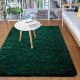 Merelax Soft Modern Indoor Shaggy Area Rug for Bedroom Livingroom Dorm Kids Room Home Decorative, Non-Slip Plush Fluffy Furry Fur Rugs Comfy Nursery Accent Floor Carpet 2x3 Feet, Christmas Green