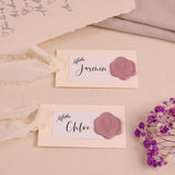 UNIQOOO Wax Seal Stickers - Eucalyptus Wedding Invitation Envelope Seal Stickers, 50 Pcs Self- Adhesive Dusty Mauve Stickers, Perfect for Invitation, Christmas, Gift Wrapping, Party