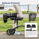 Drive Medical 796 Adjustable Height Steerable Knee Walker Knee Scooter Leg Walker Crutch Alternative, Dual Pad with Basket and Hand Brake 300 Pound Weight Cap