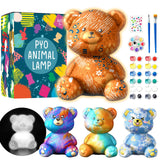 Goodyking Paint Your Own Bear Lamp Kit, DIY Night Light, Arts & Crafts for Teens Girls Boys, Painting Kit for Kids, Room Decorations, Christmas Crafts Birthday Gifts for Kids Ages 3 4 5 6 7 8 9