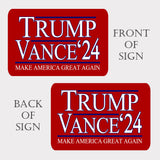 Trump JD Vance 2024 Yard Sign With H Stake Double Sided For President Donald Trump Republican Conservative Red