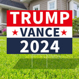 Probsin Trump Vance 2024 Yard Sign Double Sided 16" x 24" Red White Blue Trump Vance MAGA Signs Voted for Trump Vance Outdoor Decorations for Lawn, Garden, Window, Party Supplies