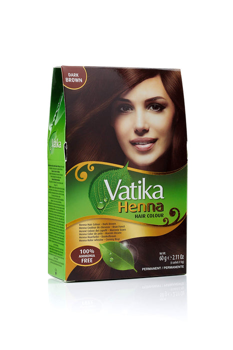 Dabur Henna Hair Color - Henna Hair Dye, With Beautiful Overtone Conditioner, Zero Ammonia For Natural Strong and Shiny Hair, 100% Grey Coverage, 18 Sachets X 10g (Dark Brown, Pack of 3)