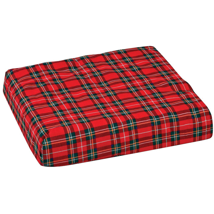 DMI Foam Wheelchair and Seat Cushion - Office Chair Cushion - Support Cushion Chairs Pad, Helps with Sciatica Pain Relief, Plaid Cover, 16 x 18 x 4 inches