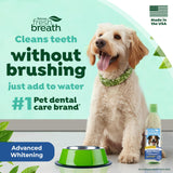 TropiClean Fresh Breath Advanced Whitening | Dog Oral Care Water Additive | Dog Breath Freshener Additive for Dental Health | VOHC Certified | Made in the USA | 16 oz.