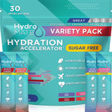 HydroMATE Electrolytes Powder No Sugar Keto Party Favors Sugar Free Hydration Packets Sticks with Vitamin C Variety Pack 30 Count