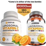 Premium Liposomal Vitamin C 2000mg - 180 Capsules –Ultra Potent High Absorption Ascorbic Acid, Supports Immune System & Collagen Booster - Powerful Antioxidant High Dose - Fat Soluble