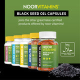 Noor Vitamins Halal Black Seed Oil Capsules, Halal Vitamins, 1000 mg Black Seed Oil from Nigella Sativa, Thymoquinone, Non-GMO, Gluten Free, 60 Count