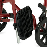 Medline Steel Transport Wheelchair, Folding Chair with Desk-Length Arms and Anti-Tippers