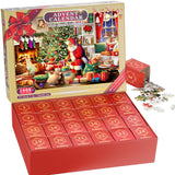 Advent Calendar 2023 Christmas Jigsaw Puzzles, 24 Days Surprise Christmas Countdown Calendars, 24 Boxes 1008 Pieces Puzzles for Kids Adult Countdown to Christmas Gifts, Christmas Gifts Puzzle Home