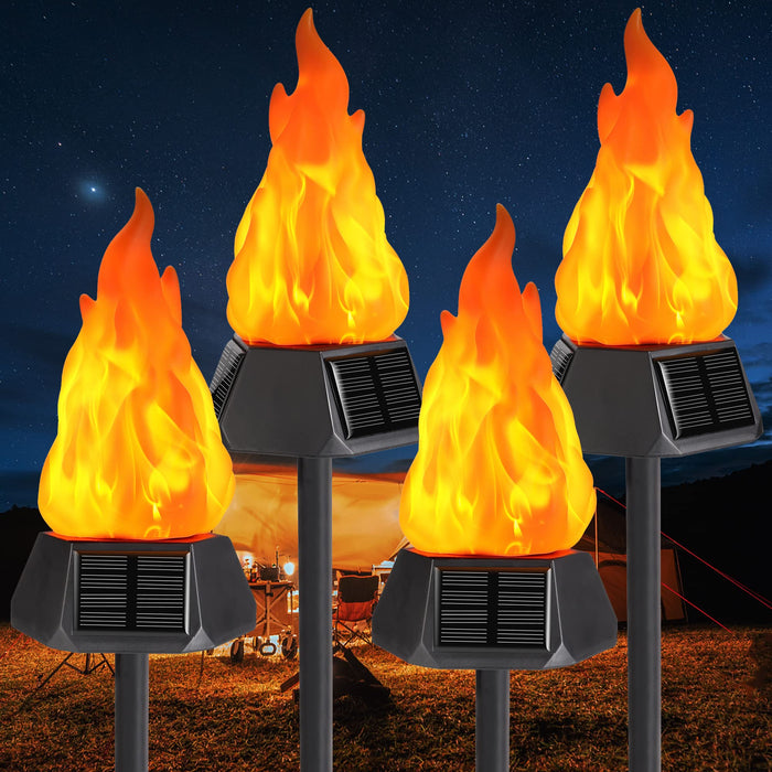 Toodour Solar Halloween Lights Outdoor, 4 Pack Solar Torch Light Waterproof