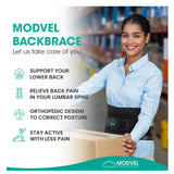 Modvel Back Braces for Lower Back Pain Relief with 6 Stays, Breathable Back Support Belt for Men/Women for work, Anti-skid lumbar support belt with 16-hole Mesh for sciatica (L)