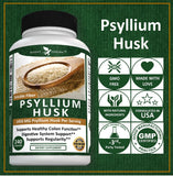 Potent Garden Psyllium Husk Capsules All Natural & Powerful Soluble Dietary Fiber Supplement Helps Support Regularity & Digestion, 240 Caps