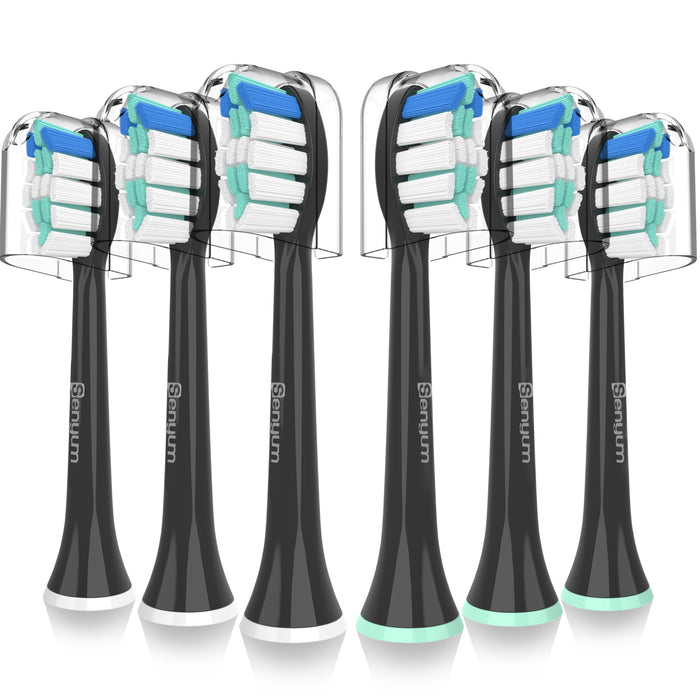 Replacement Toothbrush Heads for Philips Sonicare Replacement Heads, Brush Head Compatible with Phillips Sonicare Electric Toothbrushes C2, for Philips Sonic Care Brush(All Snap-on), 6 Pack,Black