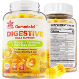 Ginger Chews Supplement Gummies for Nausea, Stomach Relief - Sugar Free with Turmeric & Odorless Garlic, Quercetin, Vitamin D3 C, Ultra Absorption for Digestive Support Occasional Bloating & Gas,1Pack
