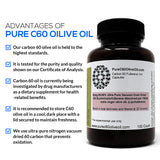 PureC60OliveOil C60 Organic Olive Oil Capsules Pills 100ml / 3.4 Fl Oz - 99.99% Carbon 60 Solvent Free 80mg - Food Grade - Carbon 60 Olive Oil - from The Leading Global Producer