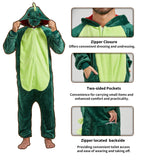 QUCH Adult Onesie Costume-Unisex Animal Onesies for Adults Hallowee Costume, Halloween Onesie Adult Onesie Pajamas for Women Dinosaur XL