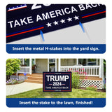 Trump Yard Signs 2024 with H-Stakes, 2 Pack 16" x 12" Double Sided Trump Yard Signs, Trump Take America Back Signs, Placard Voted for Trump Outdoor Lawn Yard Garden Decoration