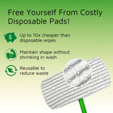 4 Pack of Reusable Mop Pad Compatible with Swiffer Sweeper, Heavy Duty Scrubby Microfiber Mop Cover Multi-Surface Cleaning Wet Dry Refills