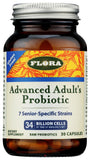 Flora - Advanced Adult's Blend Probiotic, Seven Senior-Specific Strains, Gluten Free, Raw Probiotic with 34 Billion Cells, 30 Capsules