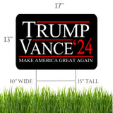 Trump JD Vance 2024 Yard Sign With H Stake Double Sided For President Donald Trump Republican Conservative Black