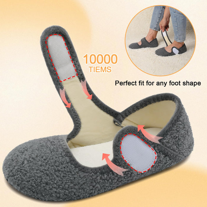 Barefoot Diabetic Slippers Summer Fall Winter Woman's Slippers Warm Plush Edema Swollen Feet House Shoes Elderly Women Men Senior Mom Slippers Socks Size