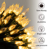 LED Christmas Mini Lights, 75 Feet 200 LED Clear Bulbs String Lights with 8 Light Modes, Connectable Fairy Lights Plug in for Outdoor Xmas Trees Garland Wreath Holiday Decorations, Warm White