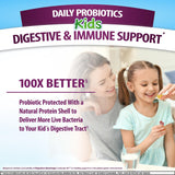 Digestive Advantage Kids Probiotic Gummies For Digestive Health, Daily Probiotics For Kids, Support For Occasional Bloating, Minor Abdominal Discomfort & Gut Health, 60ct Natural Fruit Flavors