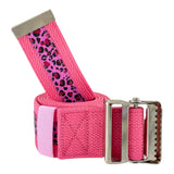 Secure Gait Belt for Seniors 60”, Pink Leopard - Quick Release Metal Buckle - Transfer Walking Gate Lift Assist Elderly PT Physical Therapy