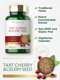 Carlyle Tart Cherry and Celery Seed Supplement | 200 Capsules | Vegetarian, Non-GMO, and Gluten Free