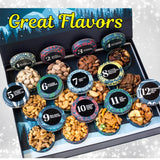 Christmas Holiday Food Advent Calendar - 12 Unique Nut Snacks for 12 Countdown Days to Christmas, 2024 - Great Food, Drink Gift for Men, Women, Adults, Kids, Family, Friends