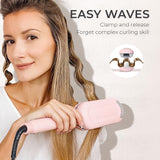 Waver Curling Iron Hair Crimper - TYMO ROVY Beach Waves Curling Wand, Ionic Deep Waver Hair Curler Tool with Ceramic 3 Barrel for Women, Dual Voltage, Anti-Scald, Easy to Use, 1.25 Inch, Pink