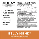 BIORAY Daily Belly Mend - 2 fl oz - 11-Strain Probiotic Blend with Medicinal Mushrooms - Supports Healthy Gut & Bowel Functions - Non-GMO, Vegetarian, Gluten Free