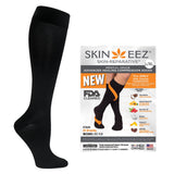 Skineez Compression Socks, Medical Grade, Advanced Healing Compression Socks 20-30mmHg, Clinically Proven to Firm, Moisturize, and Revitalize Skin, Foot Arch, Heel, and Nerve Pain Relief, Black, Large/XLarge, 1 Pair