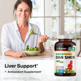 BIO KRAUTER Dan Shen Root Capsules - Organic Red Sage 1200 mg - Potent Antioxidant Source - Brain Health Support Supplement - Salvia Miltiorrhiza Root Pills - 250 Vegan Capsules