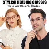 AQWANO Blue Light Blocking Computer Reading Glasses UV Protection Flexible TR90 Frame Lightweight Readers Women Men 2.25