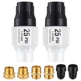 Aurelema 2 Pack Drip Irrigation Pressure Regulator Kit, Water Backflow Preventer for 3/4'' Garden/Faucet Hose Thread and 1/2'' Drip Irrigation Tubing Adapter, Complete Drip Irrigation System (25 Psi)