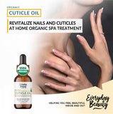 Organic Cuticle & Nail Oil - Repair, Revitalize & Hydrate Cuticles and Nails - Organic Spa Treatment - For Stronger Healthier Nails and Cuticles - 2 Fl Oz Glass Bottle with Glass Dropper