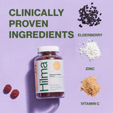 Hilma Elderberry Gummies Formulated with Vitamin C & Zinc - Natural, Vegan + Clinically Proven Ingredients - Immune Support Supplement + Antioxidants - Natural Berry Flavor (60 Gummies)