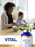 Carlyle Niacin Flush Free 500mg | 220 Capsules | Non-GMO and Gluten Free Essential Vitamin