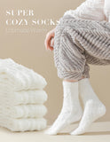 TEHOOK White Fuzzy Socks Soft Cozy Fluffy Slipper Winter Warm Plush Socks Christmas Stocking Stuffers Gifts for Women