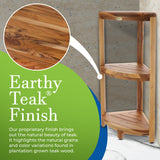 EcoDecors, Snazzy Corner, Teak Corner Shower Shelf, Shower Stand Corner, Corner Shelf for Shower, Teak Shower Stool, Teak Shower Caddy, Teak Shower Shelves, 2 Tier