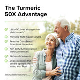 Terry Naturally Turmeric 50X - 60 Capsules - Extra Strength Formula - Vegan, Non-GMO - 30 Servings