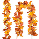 DearHouse 2 Pack Fall Garland Maple Leaf, 5.9Ft/Piece Hanging Vine Garland Artificial Autumn Foliage Garland Thanksgiving Decor for Home Wedding Fireplace Party Christmas (Yellow)