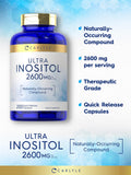 Carlyle Inositol Capsules 2600mg | 200 Count | Non-GMO, Gluten Free Myo-Inositol Supplement