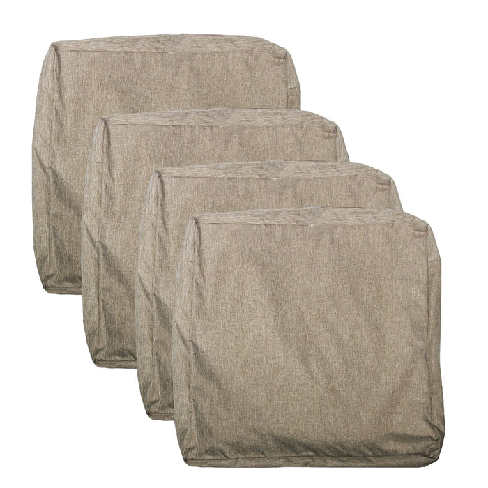 youngseahome Patio Seat Cushion Covers,Washable Slip Covers Replacement,Waterproof Outdoor Furniture Chair Cushion Pillow Seat Cover for Couch,Garden,Sofa,Flax,24"×24"×4"(4 Covers Only)