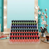 BTremary Clear Nail Polish Paint Organizer Holder Rack Shelf 6 Tier Acrylic Tattoo Ink Essential Oil Display Stand Holds Up to 48-96 Bottles (Fit 1-2oz Bottles).