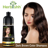 Herbishh Hair Color Shampoo for Gray Hair – Magic Hair Dye Shampoo – Colors Hair in Minutes–Long Lasting–500 Ml–3-In-1 Hair Color–Ammonia-Free (Dark Brown)